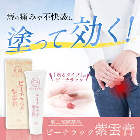 【第2類医薬品】痔 ピーチラック 乙字湯 紫雲膏 13g 送料無料 / きれ痔 いぼ痔 塗り薬 痔軟膏 しうんこう 皮膚疾患軟膏 切り傷 ひび あかぎれ しもやけ 湿疹 皮膚炎 ハンドクリーム やけど 漢方