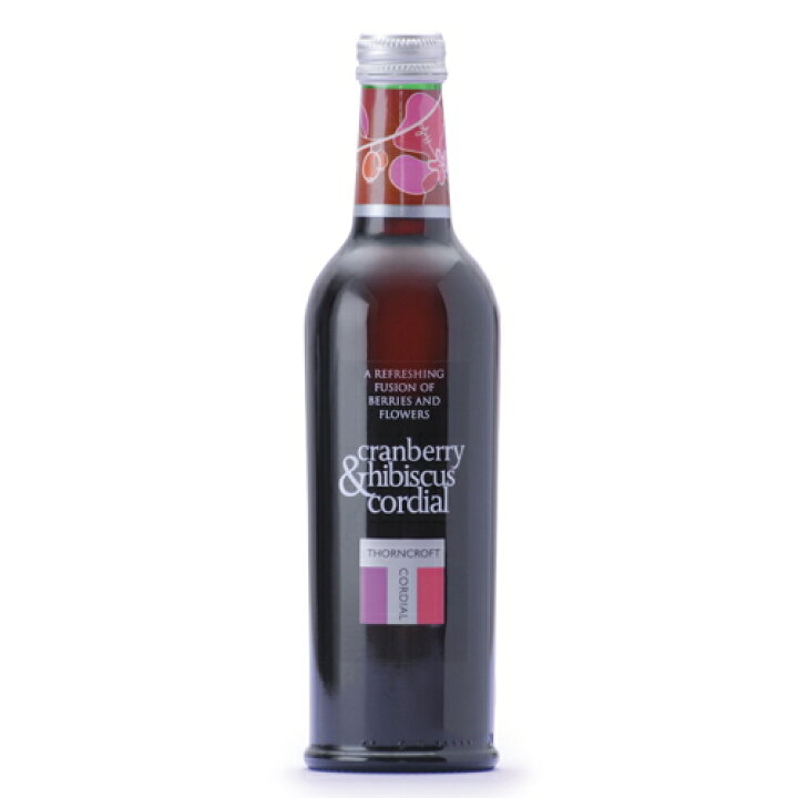 楽天市場 あす楽 ソーンクロフト ハーブコーディアル クランベリー ハイビスカス 375ml 1本 シロップ スパドリンク タルゴ Cranberry Hibiscus ローゼル 当店累計45万本突破 25年以上の販売実績 ハーブセンター