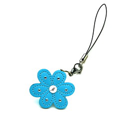 定形外郵便限定 送料無料本牛革 イニシャル キラキラ 可愛い お花 チャーム 定期入れ パスケース ネックストラップ