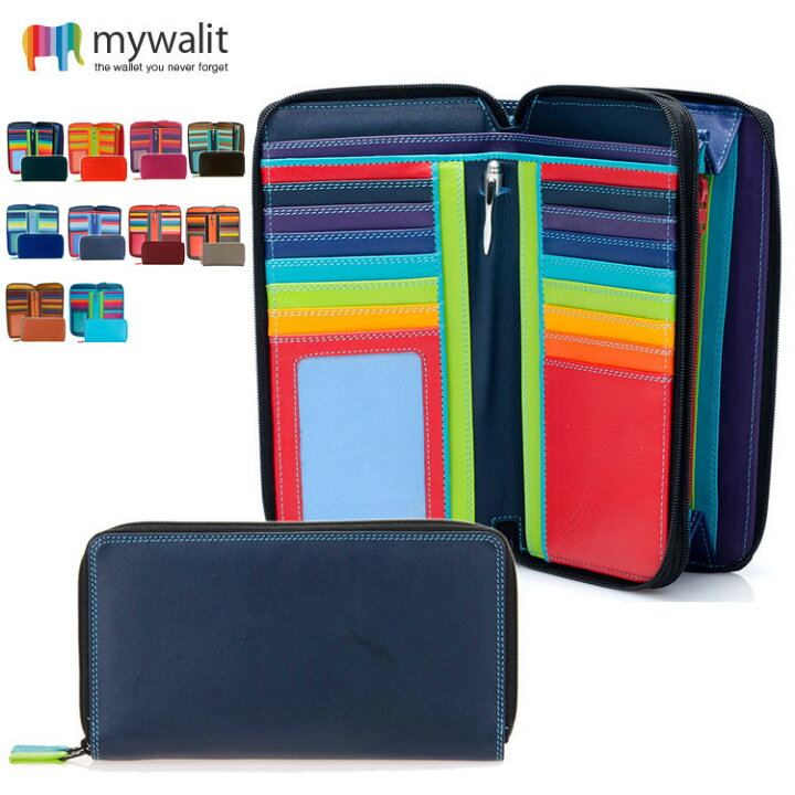 楽天市場】【お種銭付】 mywalit カーフ レザー 2層 長財布 ラウンド  