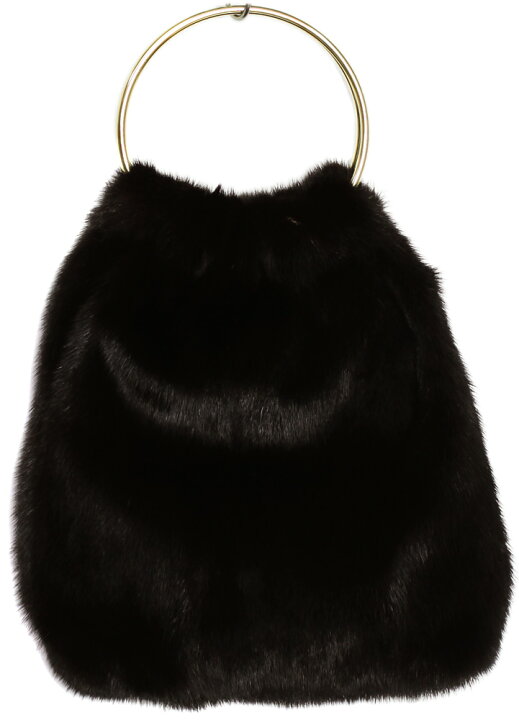 楽天市場】日本製 リアルファー ミンク ファー ハンドバッグ 巾着  