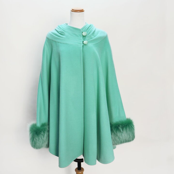 楽天市場】訳あり カシミヤ混 ポンチョ風 コート マント フォックス  