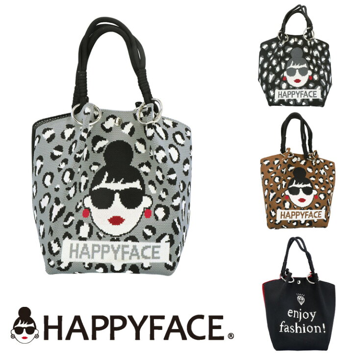 楽天市場】HAPPY FACE EMMA スクエアトートバッグ レオパード 