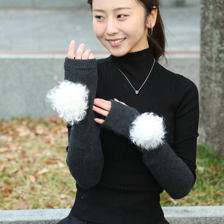 リアルスタイル REAL STYLE 手袋 レディース 防寒 作業用 指なし スマホ対応 ミトン 暖かい 冬 2way 自転車 ハンドウォーマー 保温  フェイクファー 裏起毛 （ベージュ） -靴＆ファッション通販 ロコンド〜自宅で試着、気軽に返品 女性の本物の手袋ニット毛皮指なし 30 センチメートルロングスタイル冬の毛皮の手袋レディース毛皮の手袋