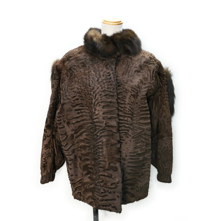 楽天市場】スワカラ ファー ジャケット ブラウン カラクル ラム  