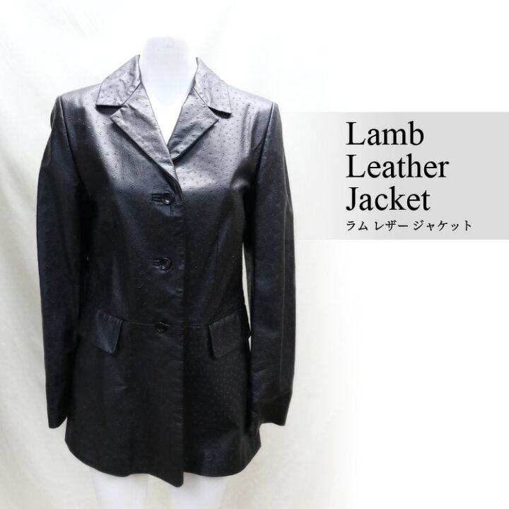 楽天市場】オーストリッチエンボス加工 ラム レザー ジャケット ｜その他