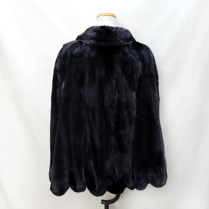 楽天市場】SAGA サガ ミンク ファー ケープ ブラック ポンチョ  