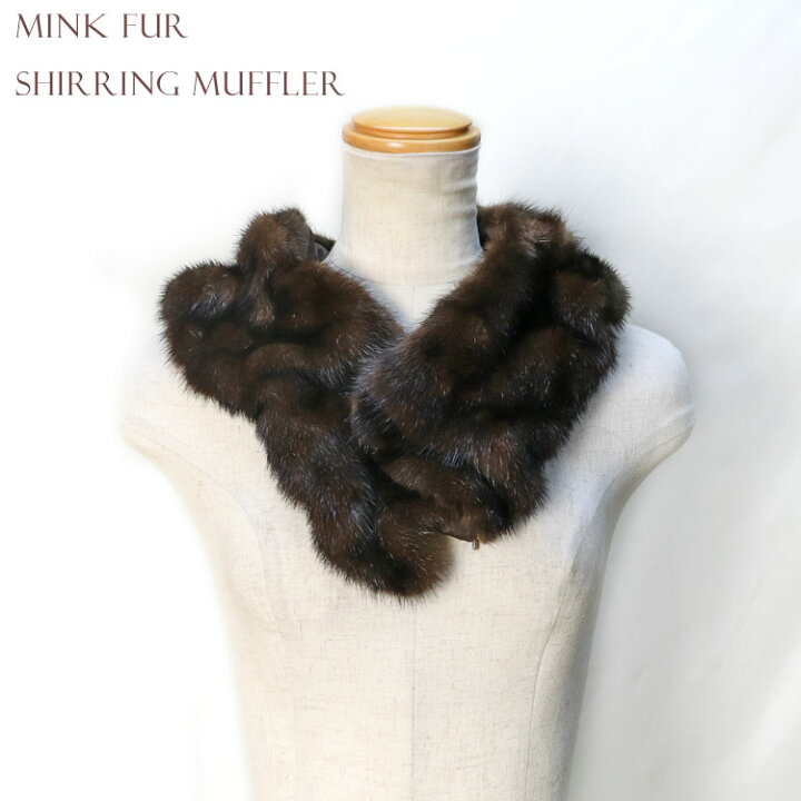 楽天市場】マフラー レディース ミンク ファー ティペット くしゅく  