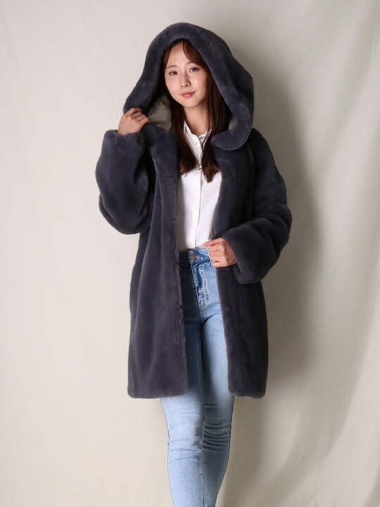 楽天市場】レッキスラビット風 エコ ファー コート フェイクファー  