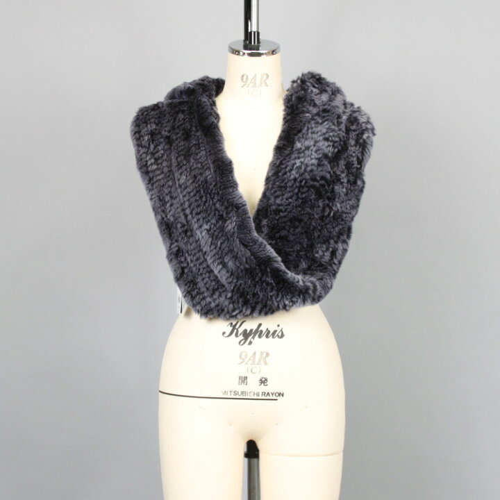 楽天市場】レッキスラビット ファー スヌード フード付 ネイビー 送料  