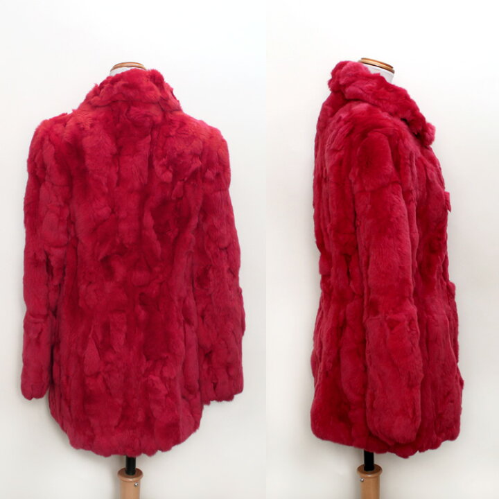 楽天市場】レッキスラビット ファー コート リアルファー レッド  
