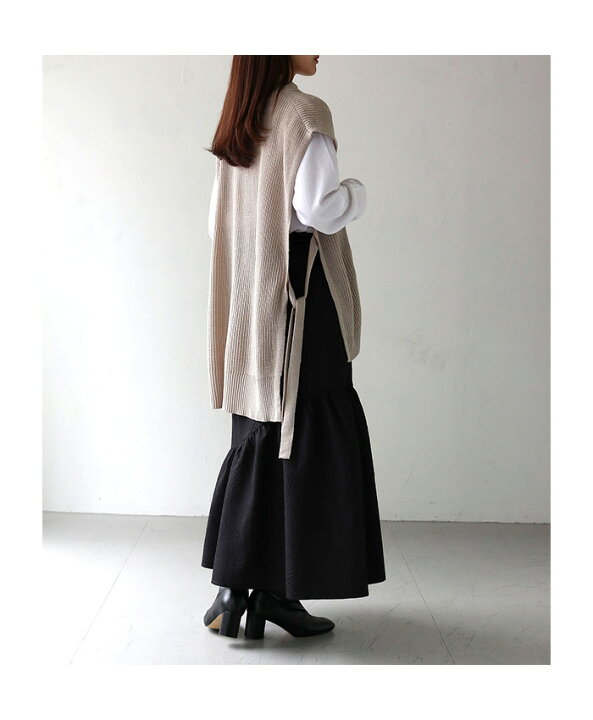 楽天市場】【50%OFF】ダブルジップ サイドスリット ニットベスト 
