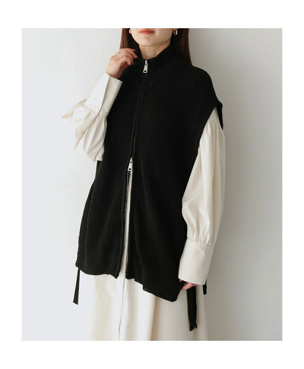 楽天市場】【50%OFF】ダブルジップ サイドスリット ニットベスト  