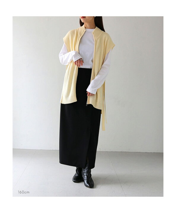 楽天市場】【50%OFF】ダブルジップ サイドスリット ニットベスト  