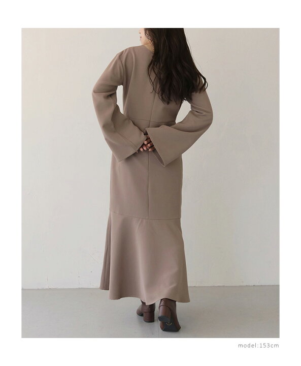 楽天市場】【C服袋対象】ベルスリーブ フレア ロング ワンピース 