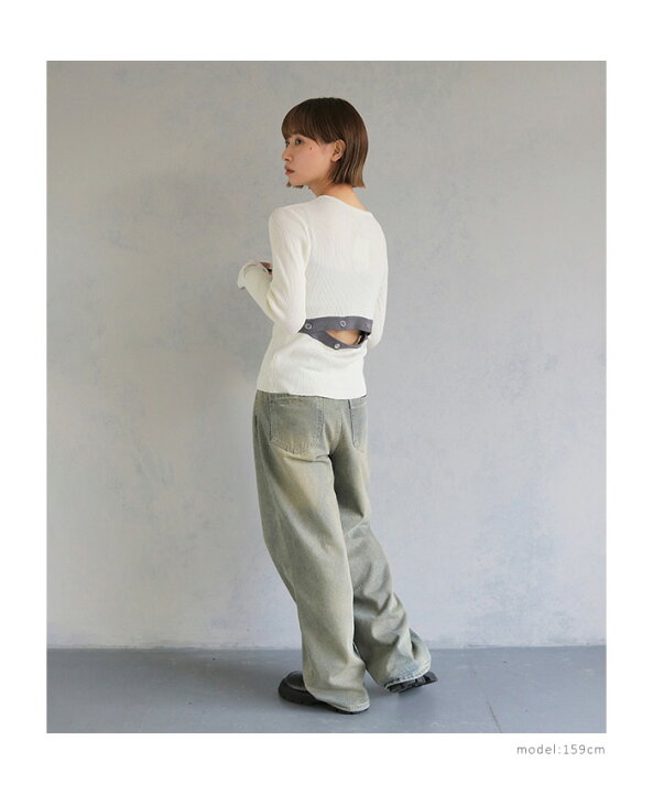 楽天市場】【66%OFF】バックオープン スリット リブニット トップス  