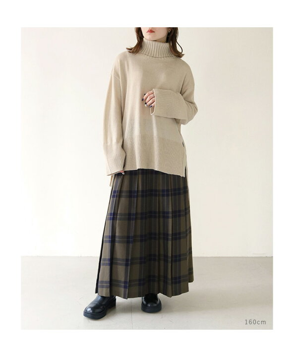 sheller サイドリボンハイネックセーター 即納