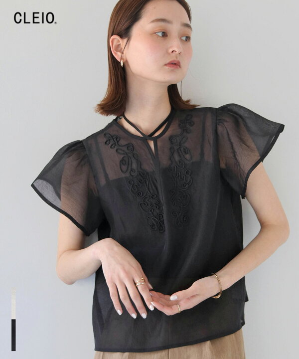 楽天市場】【C服袋対象】【30%OFF】テープ刺繍 ネックリボン ブラウス 