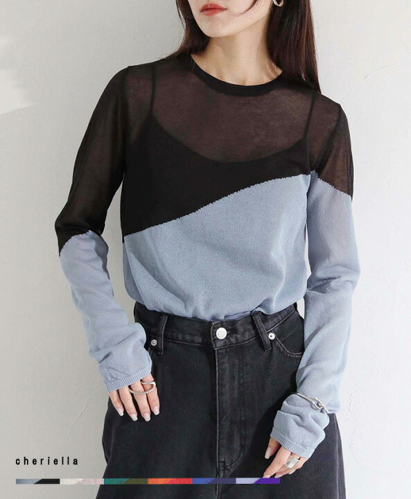 楽天市場】【30%OFF】シアーインターシャニット トップス シアー 