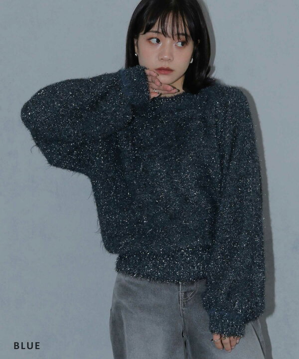 楽天市場】【30%OFF】ラメシャギーニット トップス セーター ニット 