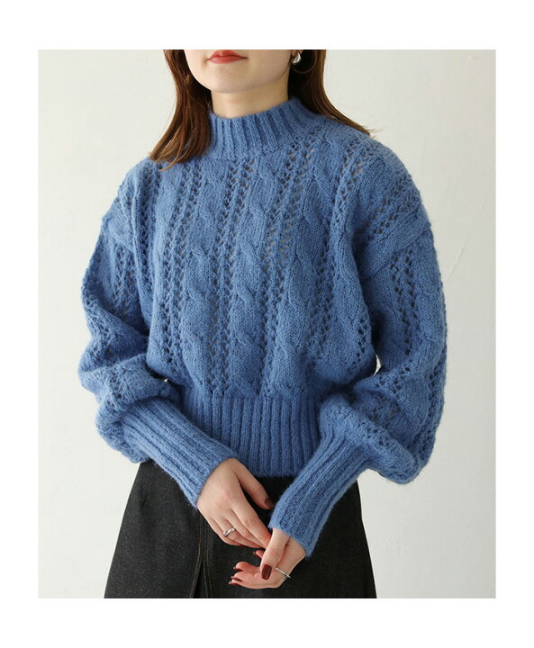 楽天市場】【78%OFF】モヘアタッチ ケーブル メッシュニット トップス 