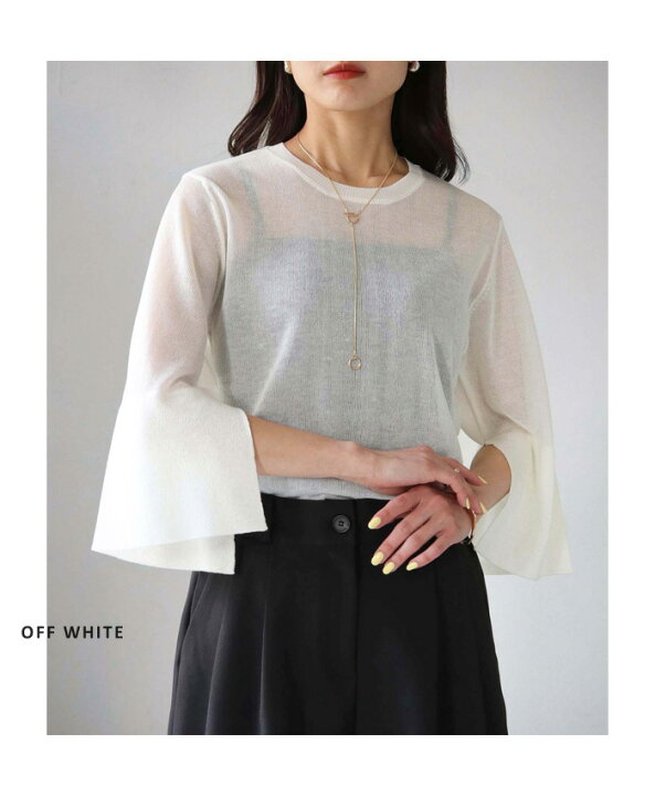 楽天市場】シアー スリット ニット トップス シアートップス シアー  