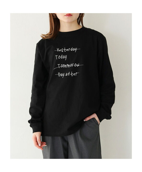 楽天市場】手描き ロゴロンT ロンT ロゴT 長袖Tシャツ 綿100 コットン 