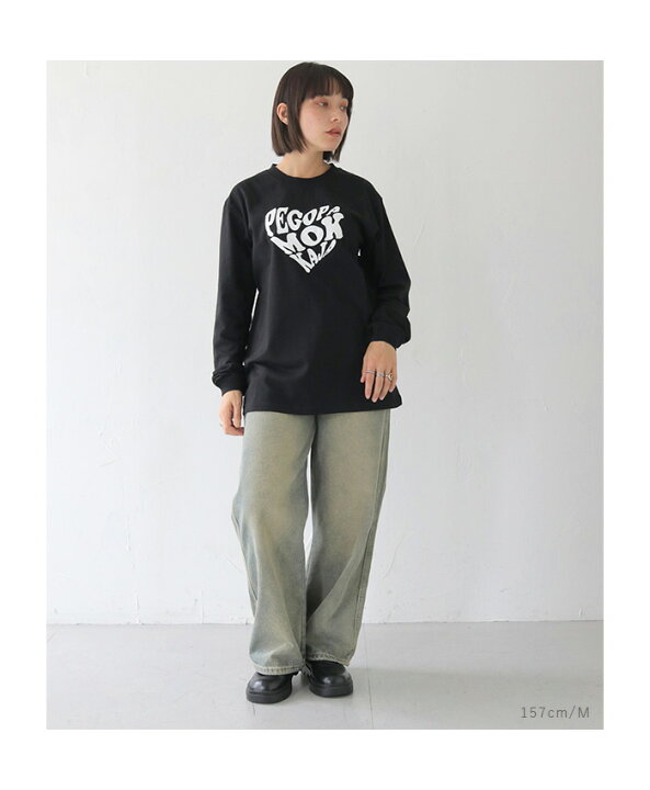 楽天市場】【23%OFF】ハート ロゴロンT ロンT ロゴT 長袖Tシャツ 綿100 