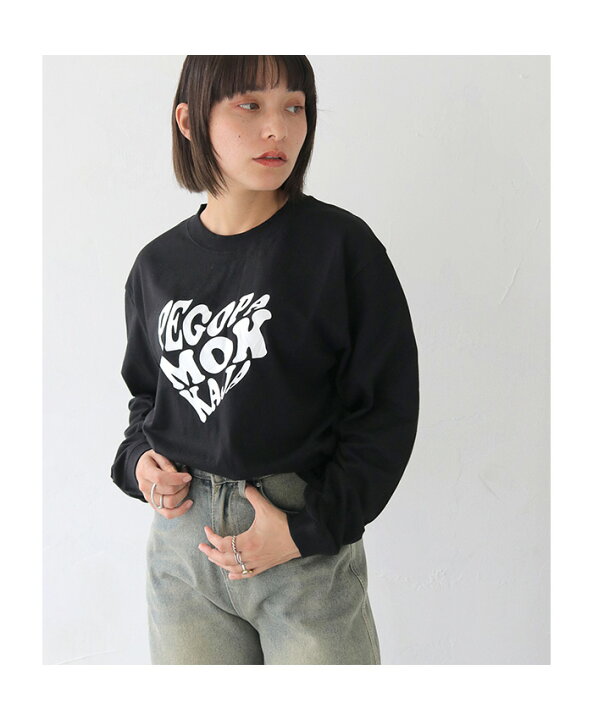 楽天市場】【23%OFF】ハート ロゴロンT ロンT ロゴT 長袖Tシャツ 綿100 
