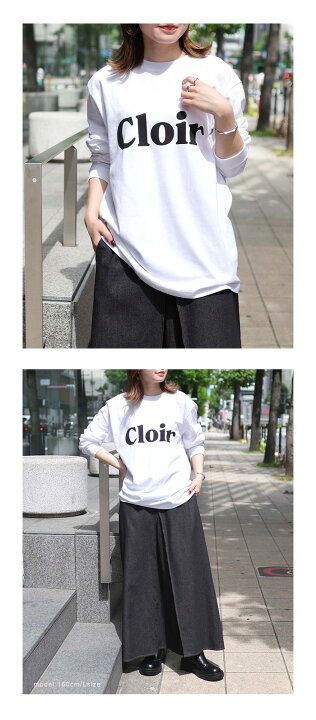 楽天市場】Cloir ロゴ ロンT tシャツ 長袖tシャツ レディース ユニ 