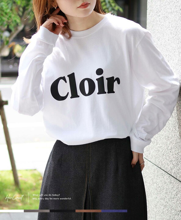 楽天市場】Cloir ロゴ ロンT tシャツ 長袖tシャツ レディース ユニ 