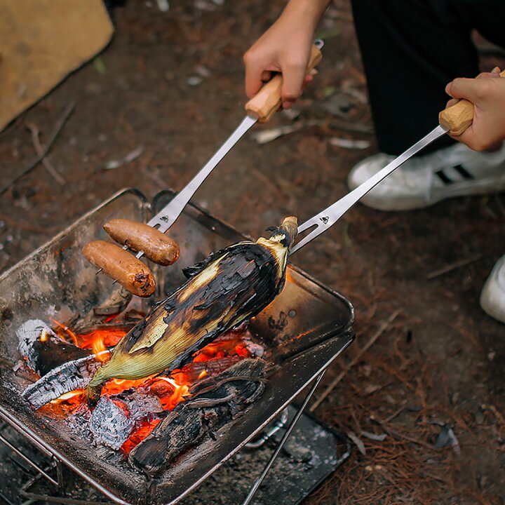 楽天市場】バーベキュー用 串 BBQグリルフォーク バーベキューフォーク 