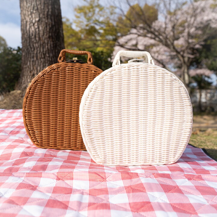 楽天市場】ラウンドピクニックバスケット 高さ26×横幅21×奥行12cm PP  