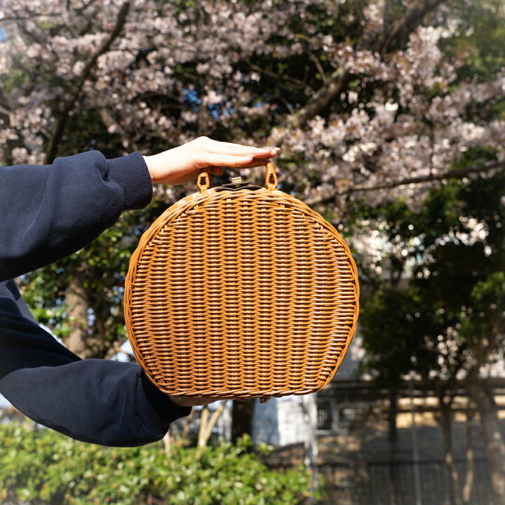 楽天市場】ラウンドピクニックバスケット 高さ26×横幅21×奥行12cm PP  