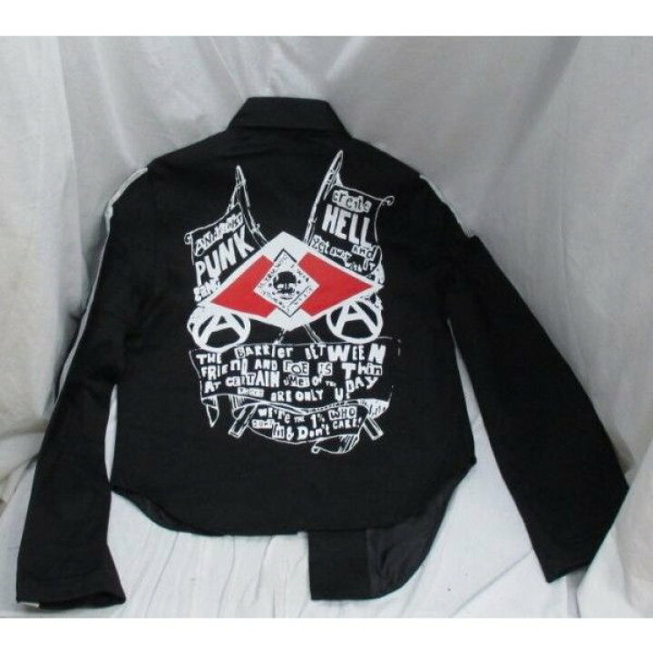 楽天市場】パンク ジャケットドクロ柄 カツラギバックプリント日本製 