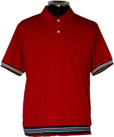 クロダルマ ポロシャツレッド M-Lサイズ半袖 吸水速乾リブ付 赤