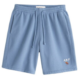 【並行輸入品】アバクロンビー&フィッチ メンズ ショートパンツ ( スウェットパンツ ) Abercrombie&Fitch Signature Icon Fleece Shorts (ブルー) 【ハーフパンツ 半パン 短パン 】