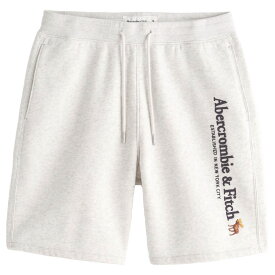 【並行輸入品】アバクロンビー&フィッチ メンズ ショートパンツ ( スウェットパンツ ) Abercrombie&Fitch Embroidered Logo Fleece Shorts (ヘザーグレー) 【ハーフパンツ 半パン 短パン 】