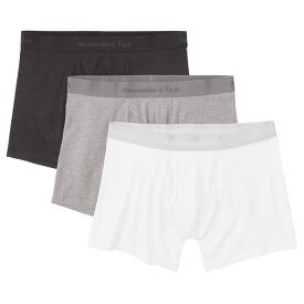 【並行輸入品】アバクロンビー&フィッチ メンズ ボクサーパンツ ( 3枚セット 箱入り ) Abercrombie&Fitch 3-Pack Logo Boxer Briefs (3color) 【返品・交換不可】 【下着 アンダーウェア ボクサーパンツ 】