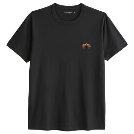 【並行輸入品】【メール便送料無料】アバクロンビー&フィッチ メンズ Tシャツ ( 半袖 ) Abercrombie&Fitch Double Signature Icon Tee (ブラック) 【tシャツ tシャツ 】