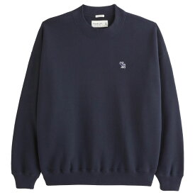 【並行輸入品】アバクロンビー&フィッチ メンズ スウェットシャツ ( トレーナー / オーバーサイズ ) Abercrombie&Fitch Elevated Icon Crew Sweatshirt (ネイビー) 【大き目 トレーナー スウェット 】