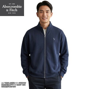 Abercrombie&Fitch裏ボアフルジップパーカー（S）紺系 英字 厚手 