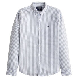 【並行輸入品】【メール便送料無料】ホリスター メンズ カジュアルシャツ ( 長袖 ) Hollister Striped Oxford Shirt (ネイビー) 【シャツ ボタンダウン 】