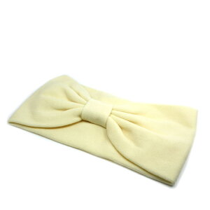 ジャージ素材のびのびターバン ヘッドバンド イエロー 【A102-09】シャーベットカラー 幅広 お風呂 ヘアバンド レディース