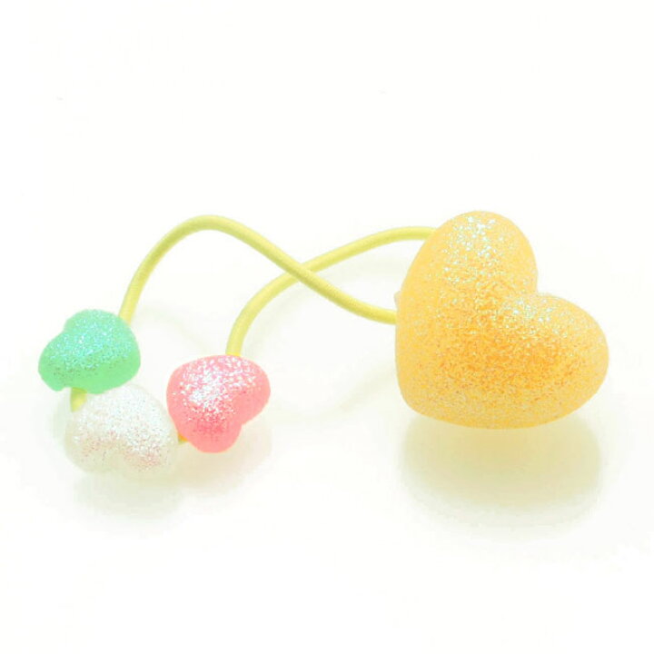 楽天市場】ヘアゴム オーロララメぷっくりハートのキッズヘアポニー  