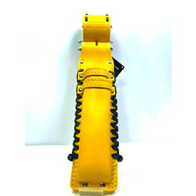 KNICKS ニックス　KN-141DX　黄色染め　黒革紐W巻き　チェーンタイプ親子2段ヌメ革ノミホルダー