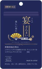 送料無料 宴ざんまい 約7日分 21粒入 健康補助食品 ウコン コタラヒムブツ 亜鉛 作酸菌酵素高配合