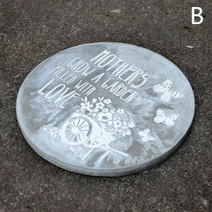 ステップストーン 踏石 敷石 飛び石 ガーデンオーナメント 置物 プレート セメント製 英字メッセージ入り おしゃれ 玄関アプローチ ガーデニング装飾 ナチュラルカントリー風 エクステリア