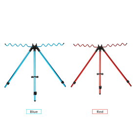 三脚 ロッドスタンド 伸縮調節可能 釣り ロッド アルミ 屋外 スポーツ ポール ラック ホルダー レッド ブルー送料無料