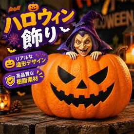 ハロウィン 魔女 かぼちゃ 飾り レジン 恐怖 ホラ パーティー 玄関 インテリア 怖い演出 仮装 おどろおどろ クール キャラ調